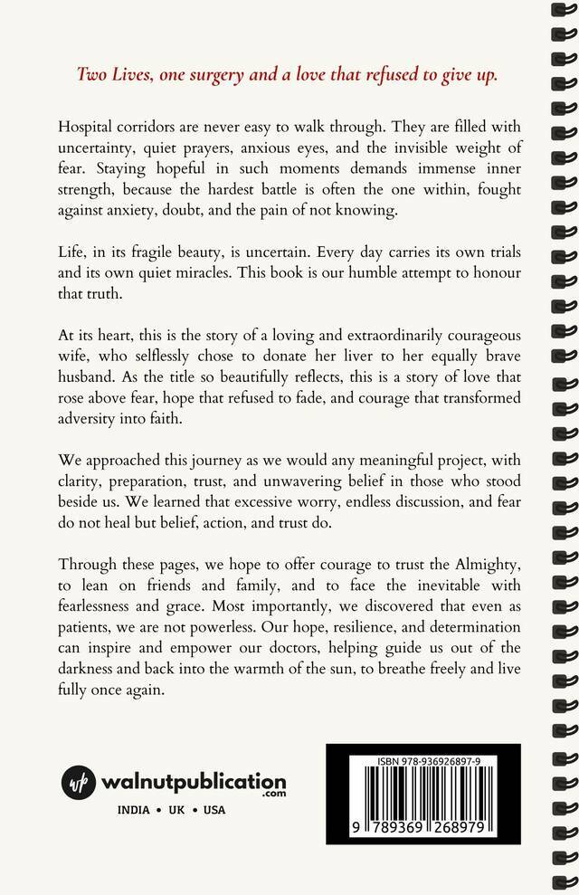 2023: A Liver Story: A Journey of Love, Hope & Courage - Back Cover