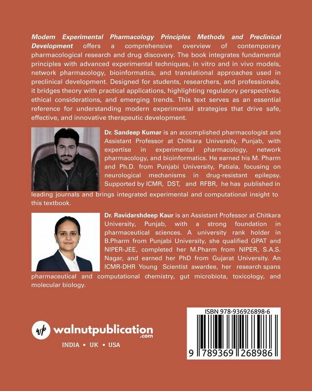 Modern Experimental Pharmacology Principles Methods and Preclinical Development - Back Cover