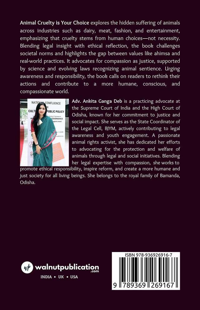 Animal Cruelty is Your Choice - Back Cover