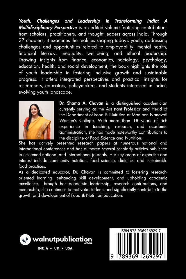 Youth, Challenges and Leadership in Transforming India: A Multidisciplinary Perspective - Back Cover