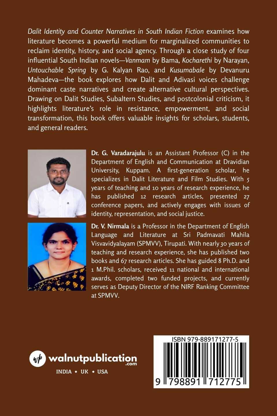 Dalit Identity and Counter Narratives in South Indian Fiction - Back Cover