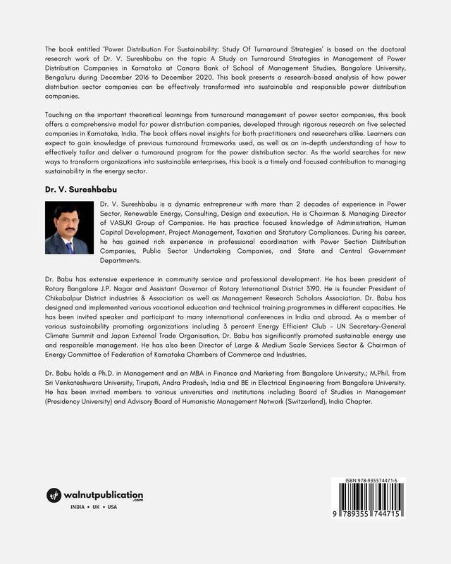Power Distribution for Sustainability: Study of Turnaround Strategies - Back Cover