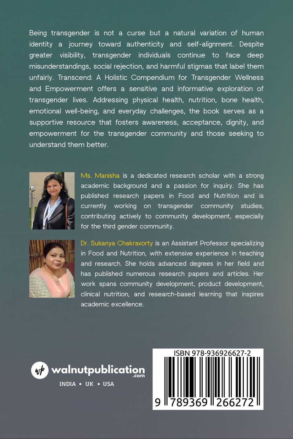 Transcend: A Holistic Compendium for Transgender Wellness and Empowerment - Back Cover