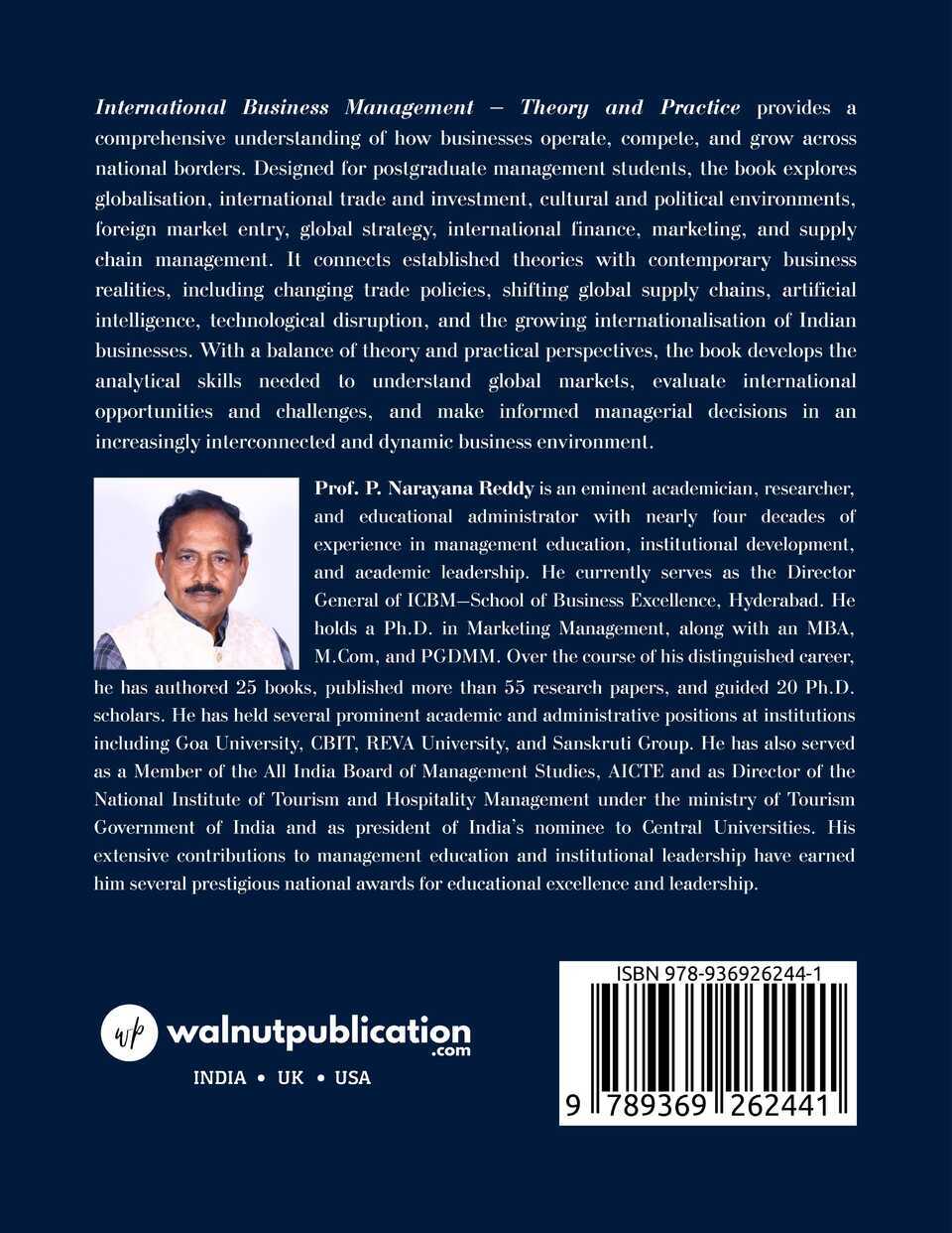 International Business Management – Theory and Practice - Back Cover
